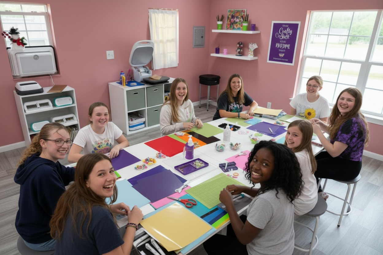 Crafting Group with Black Girl